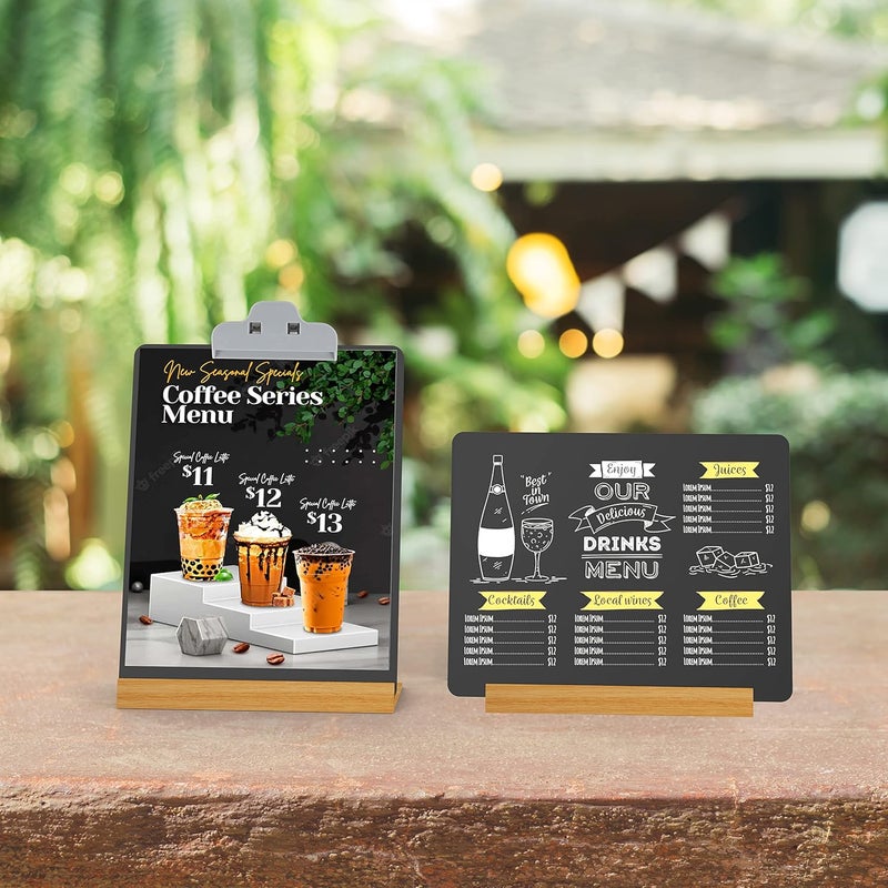KOOLDE 8.6x11.7 in Small Chalkboard Signs with Stand for Tabletop Decor Double Sided Mini Chalkboard for Restaurant Food Menu, Kids Message Board, Wedding Party (1 Pack) - Image 3